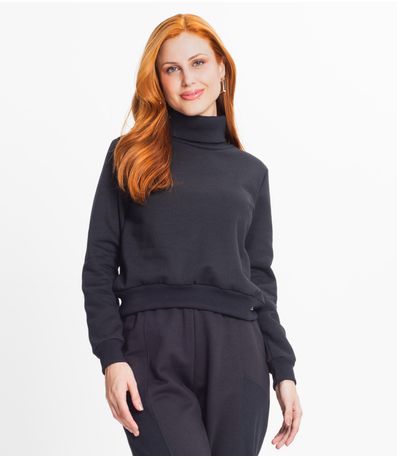 Blusão Feminino Em Moletom Rovitex Preto