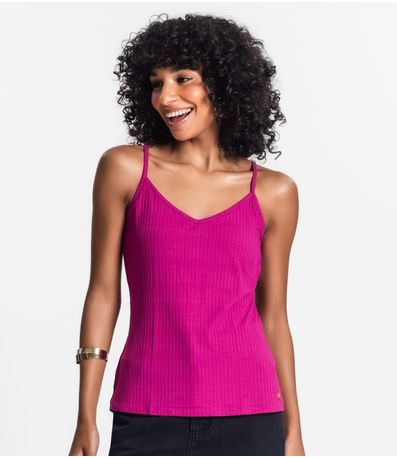 Blusa De Alça Feminina Ribana Canelada Rovitex Roxo