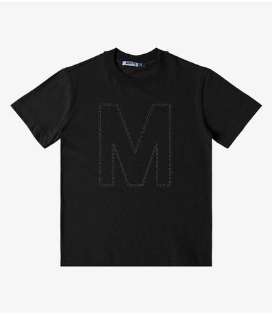 T- Shirt Meia Malha Feminina Minty Preto
