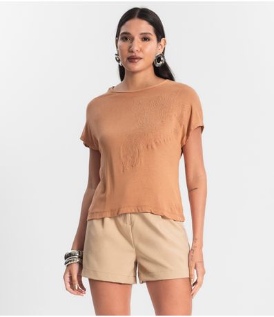 Blusa Tricot Feminina Rovitex Marrom