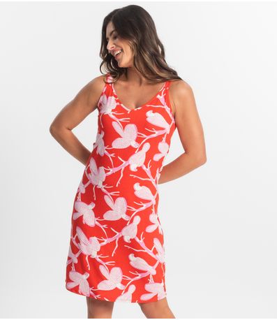 Vestido Estampado Rovitex Rosa