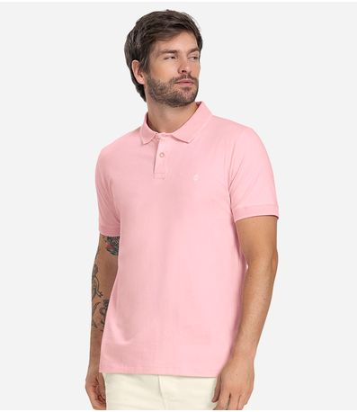 Polo Masculina Cotton Leve Diametro Rosa