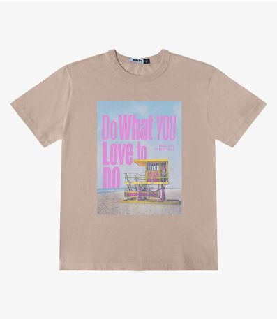 T- Shirt Feminina Estampada Minty Marrom