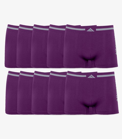 Kit 10 Cuecas Boxer Lisa Microfibra Altomax Roxo