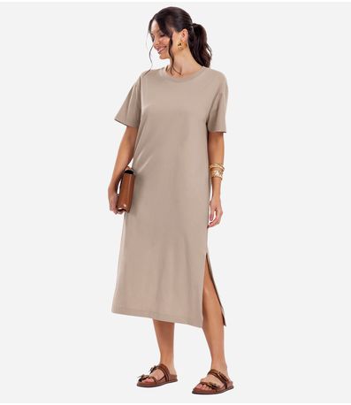 Vestido Feminino Meia Malha Rovitex Marrom
