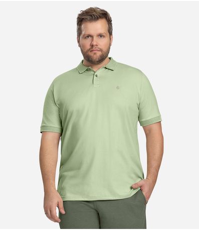 Polo Masculina Plus Size Cotton Leve Diametro Verde
