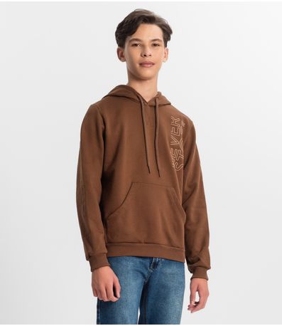 Blusão Juvenil Masculino Em Moletom Minty Marrom