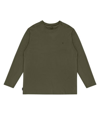 Camiseta Masculina Plus Size Manga Longa Diametro Verde