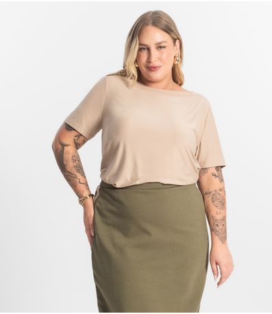 Blusa Feminina Manga Curta Secret Glam Marrom