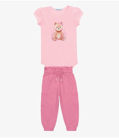 Conjunto Menina Body Com Calca Trick Nick Rosa