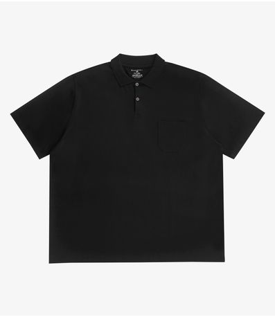 Camisa Polo Plus Size Masculina Diametro Preto
