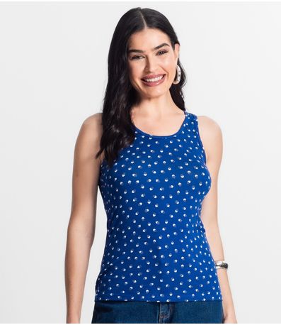 Regata Feminina Estampada Select Azul