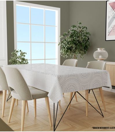 Toalha De Mesa Retangular 6 Lugares Wevans Branco