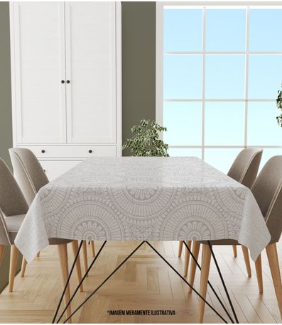 Toalha De Mesa Retangular 6 Lugares Wevans Branco