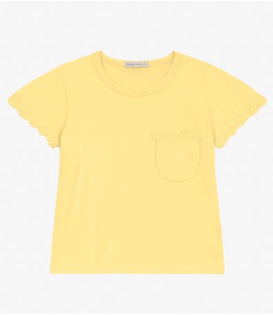 Blusa feminina Infantil em Meia Malha Trick Nick Baunilha
