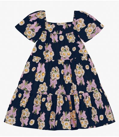Vestido Infantil Estampado Trick Nick Azul