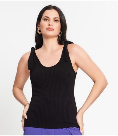 Regata Canelada Feminina Select Preto