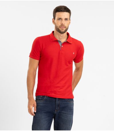 Polo Masculina Básica Diametro Vermelho