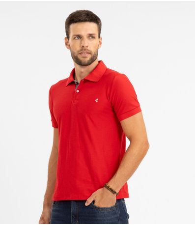 Polo Masculina Básica Diametro Vermelho