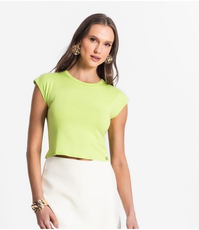 Blusa De Viscotorcion Básica Feminina Endless Verde