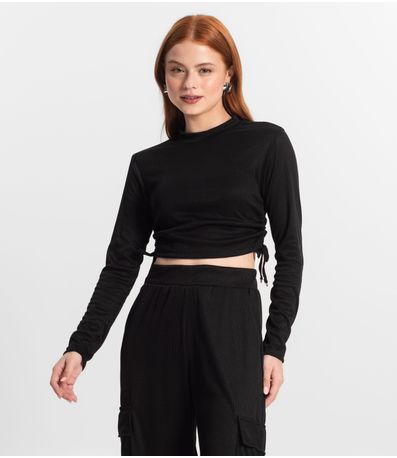 Conjunto Juvenil Feminino Blusão Com Calça Minty Preto