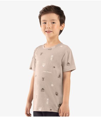 Camiseta Infantil Manga Curta Rovi Kids Marrom