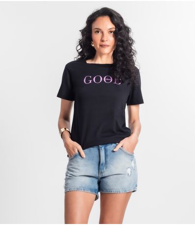 T-shirt Feminina Estampada Select Preto