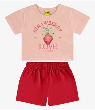Conjunto Infantil Blusa com Shorts Rovi Kids Rosa