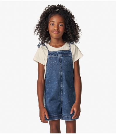 Conjunto Blusa com Jardineira Infantil Trick Nick Azul