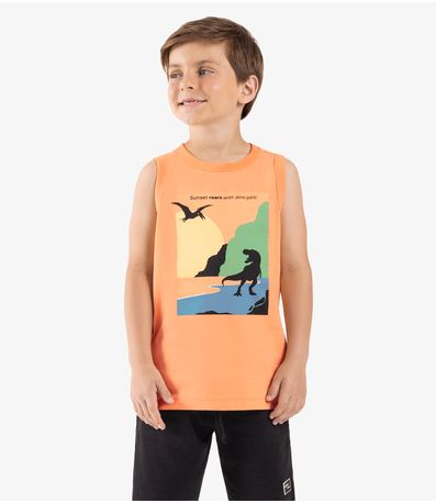 Machão Infantil Meia Malha Rovi Kids Laranja