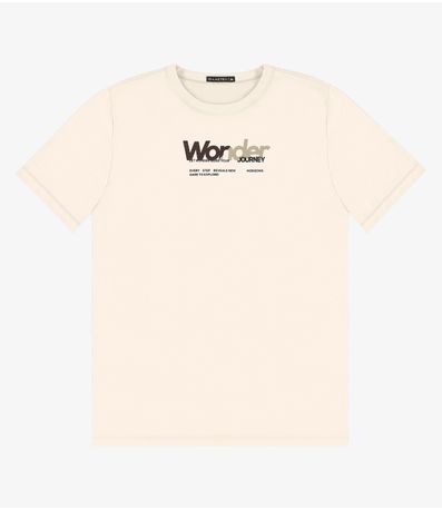 Camiseta Masculina em Meia Malha Diametro Bege