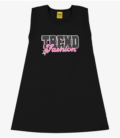 Vestido Infantil Em RIbana Rovi Kids Preto