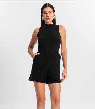 Shorts Feminino Em Moletinho Endless Preto
