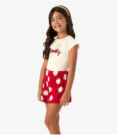 Conjunto Blusa com Shorts Cotton Rovi Kids Bege