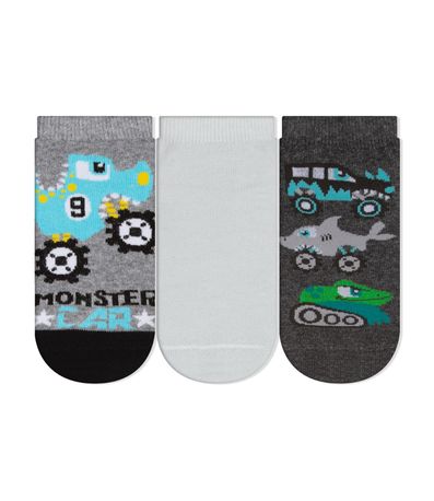 Kit 3 Pares de Meia Infantil Menino Rovitex Cinza
