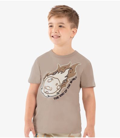 Pijama Infantil Masculino Meia Malha Rovi Kids Marrom