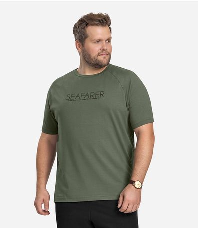 Camiseta Masculina Plus Size Cotton Leve Diametro Verde