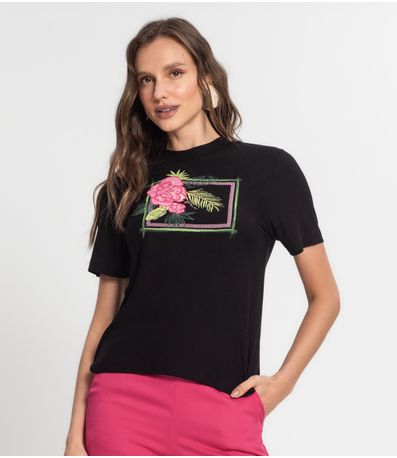 Camiseta Feminina Gola Alta Endless Preto