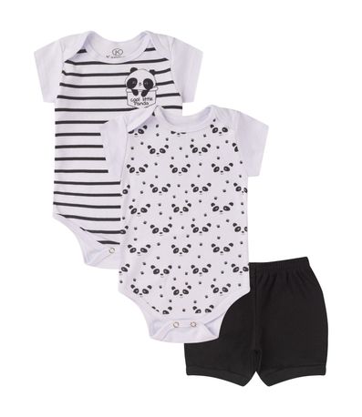 Kit Body Infantil Curto 3 Peças Kappes Branco