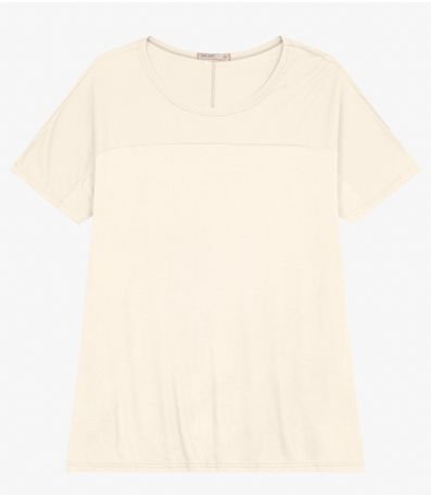 Blusa Visco Tricot Plus Size Secret Glam Bege