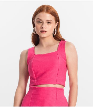 Conjunto Juvenil Cropped e Shorts Saia Minty Rosa