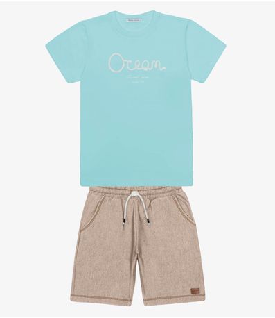Conjunto Infantil Camiseta Com Bermuda Trick Nick Azul