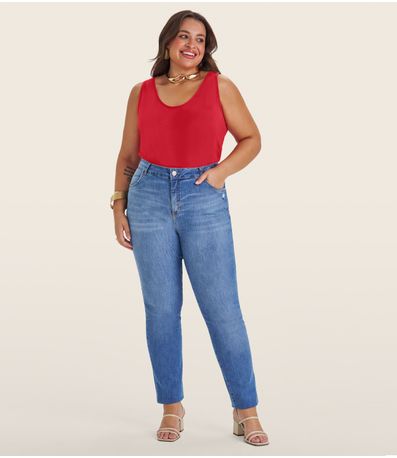 Regata Feminina Plus Size Secret Glam Vermelho