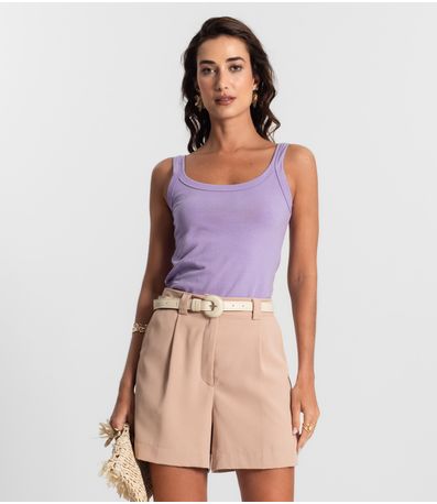 Regata Feminina Cotton 30 Básica KO Roxo