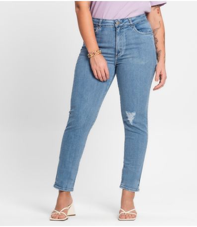 Calça Skinny Jeans com Elastano Secret Glam Azul