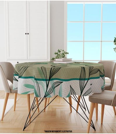 Toalha De Mesa Redonda  Wevans Verde