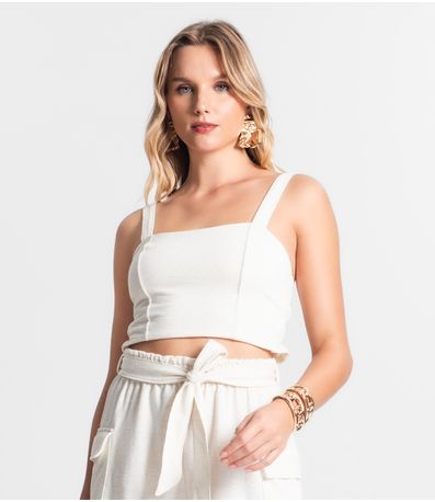 Conjunto Feminino Cropped Com Shorts Endless Bege