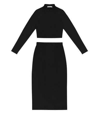 Conjunto de Blusa Com Saia Endless Preto