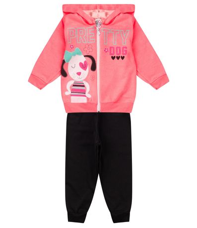 Conjunto De Moletom Infantil Com Capuz Kappes Laranja