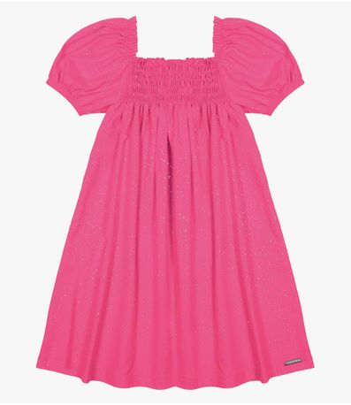 Vestido Infantil Com Glitter Trick Nick Rosa
